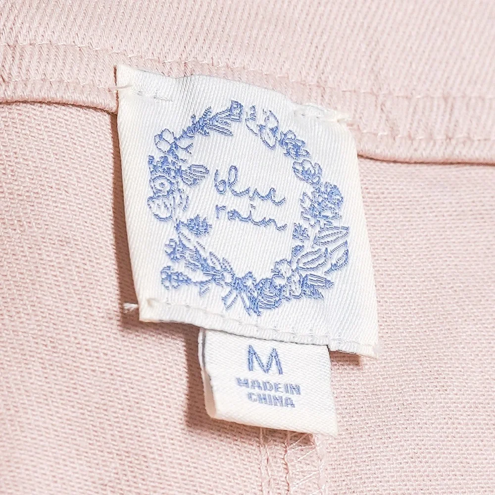 Pink Barrel Wide Leg Pants Button Front High Waist Francescas Blue Rain